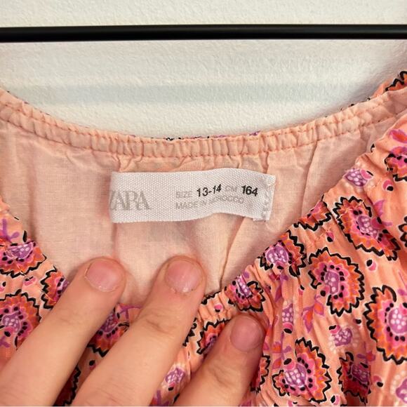 Zara Pattern Cropped Sleeveless Top Size 13-14 - Picture 4 of 5